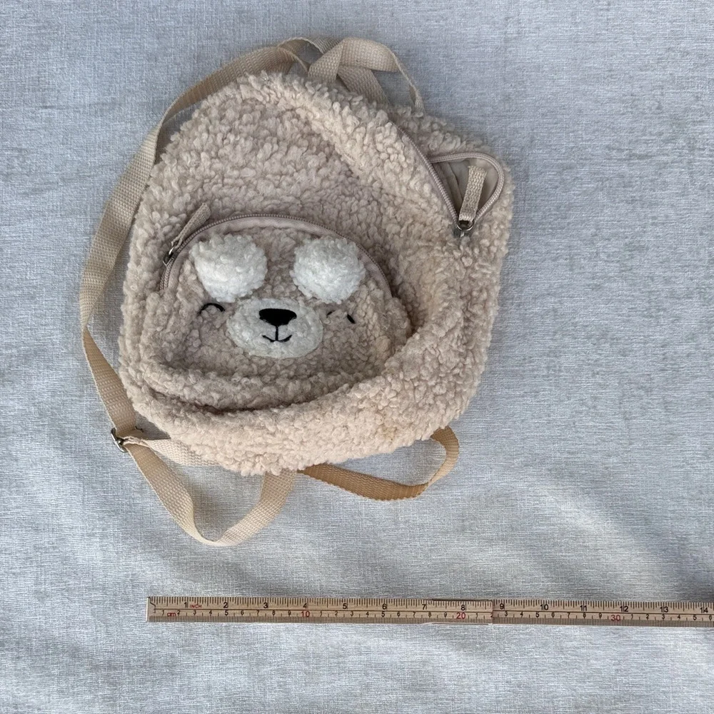 Adorable tan teddy bear plush backpack 🐻